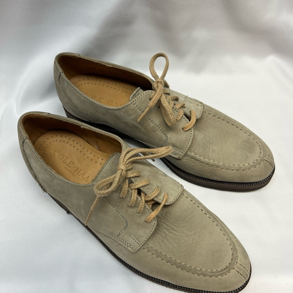 Cole Haan Tan Oxford Nubuck Derby Shoes